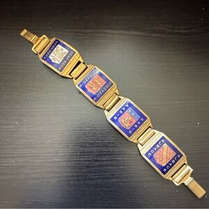 Vintage Estate France Souvenir Bracelet Enamel on Brass 1940-50